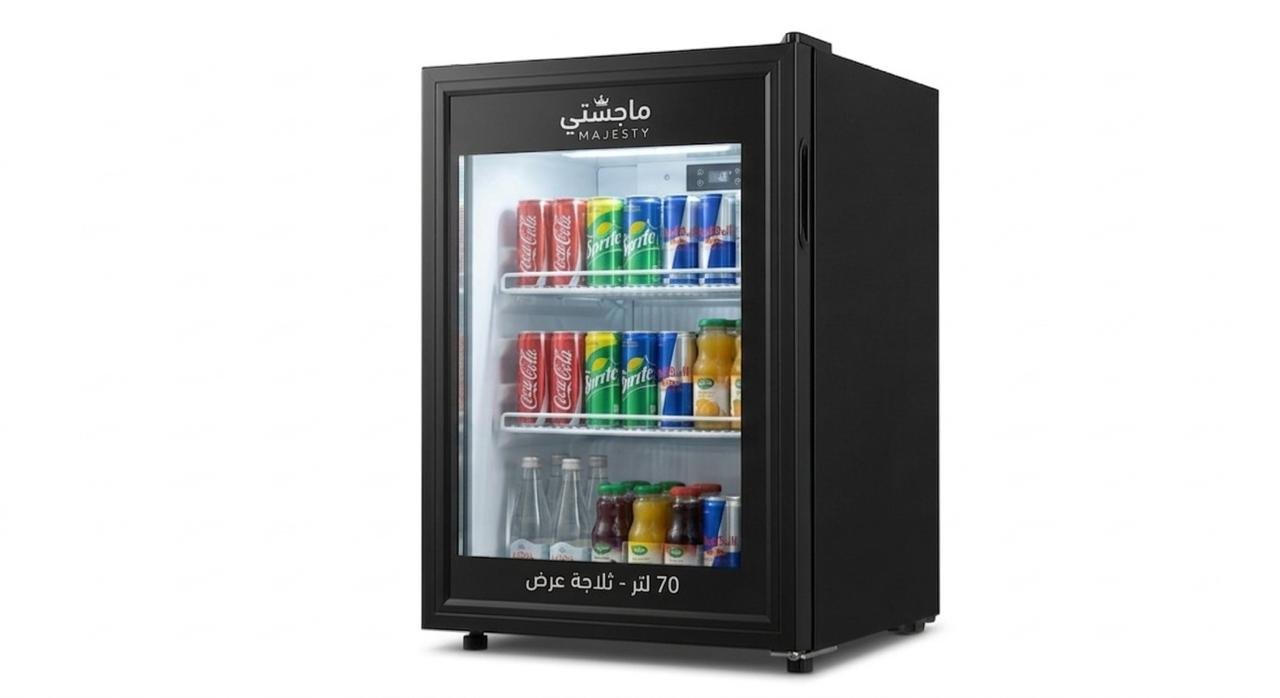 ثلاجه ماجستي عرض ٧٠لتر باب واحد اسود