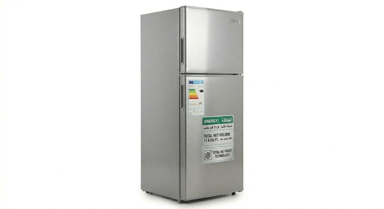 ثلاجه ماجستي بخار ١١.8قدم بابين فضي